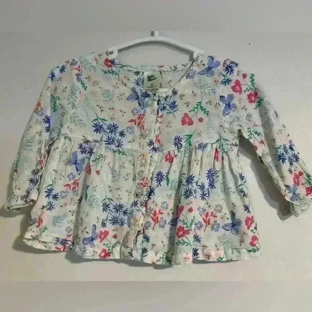 6m OshKosh B'Gosh Girls' Tops, floral EUC - Picture 1 of 4